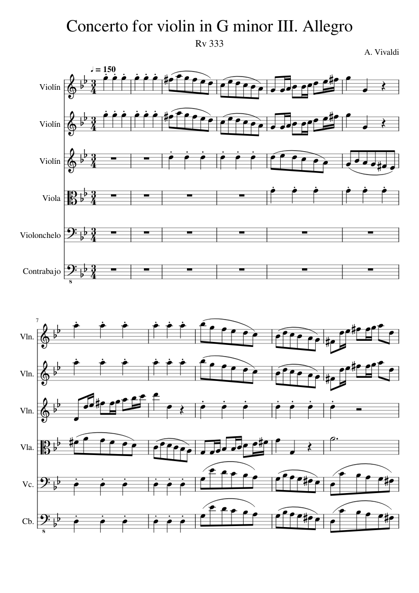 Violin Concerto in G minor RV 333