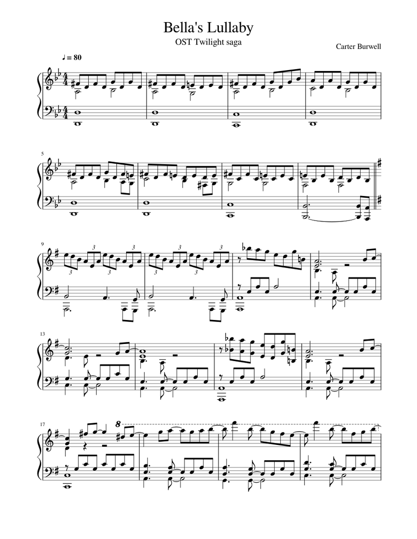 Bella s Lullaby Sheet music for Piano (Solo) | Musescore.com