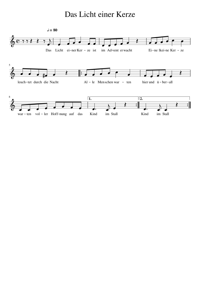 Das Licht einer Kerze Sheet music for Piano (Solo) | Musescore.com