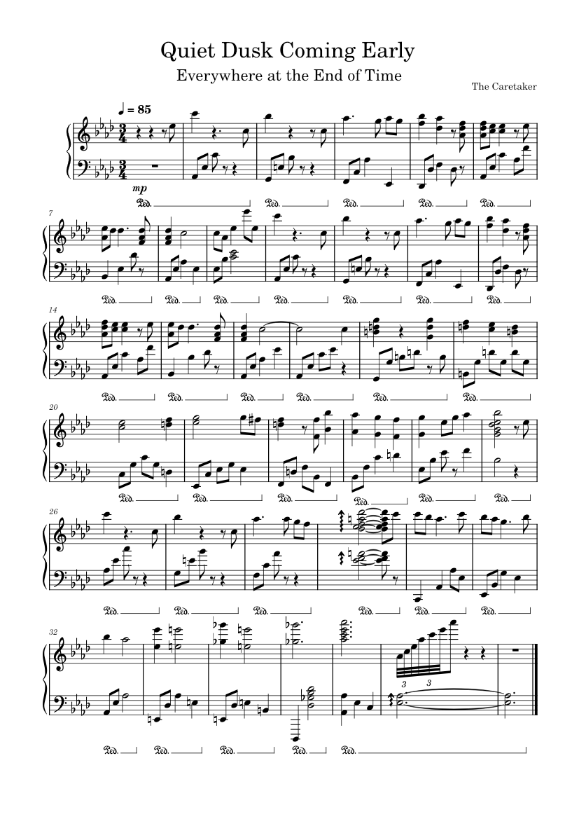 Everywhere at the End of Time - Stage 2 Sheet music for Piano (Solo) Easy