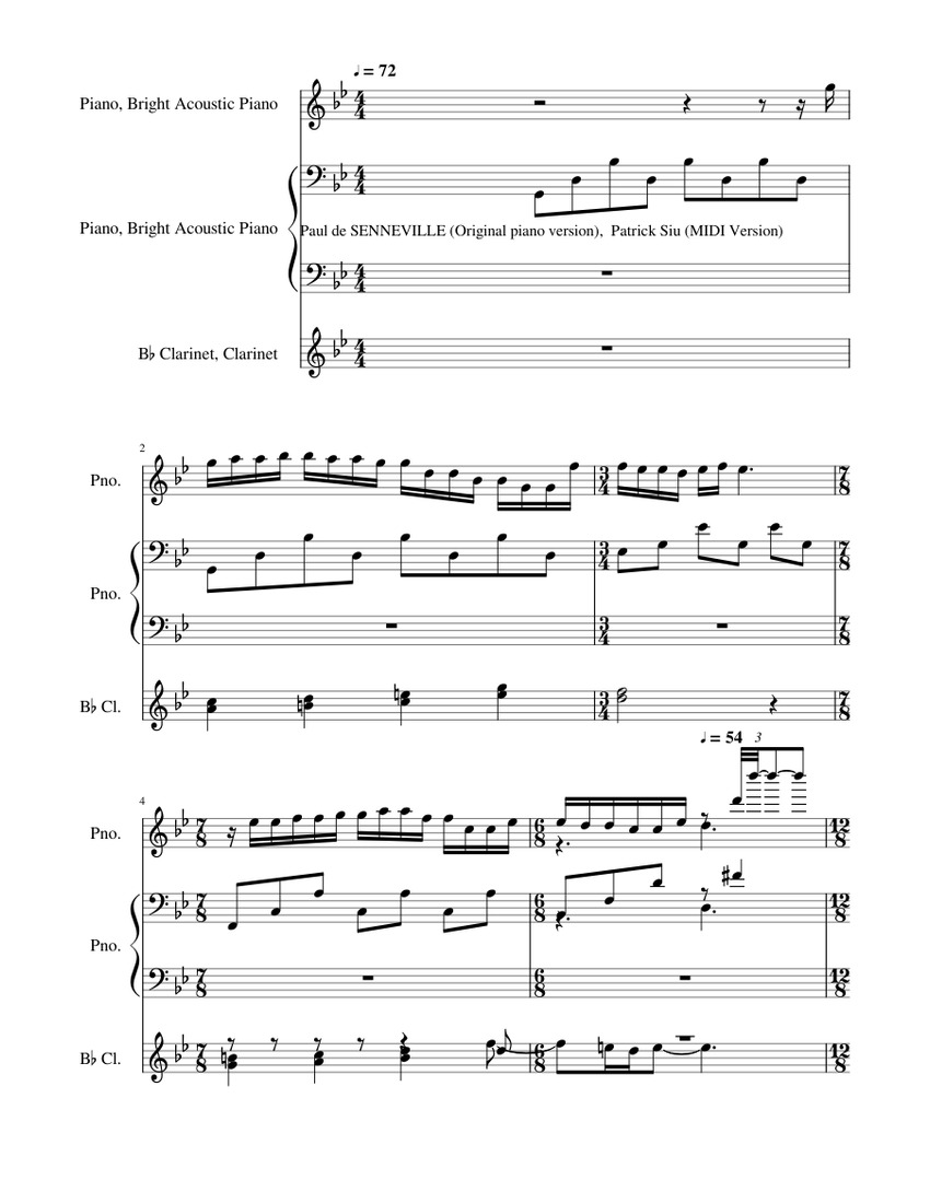 Marriage d'Amour Sheet music for Piano, (In B Flat) (Mixed Trio)