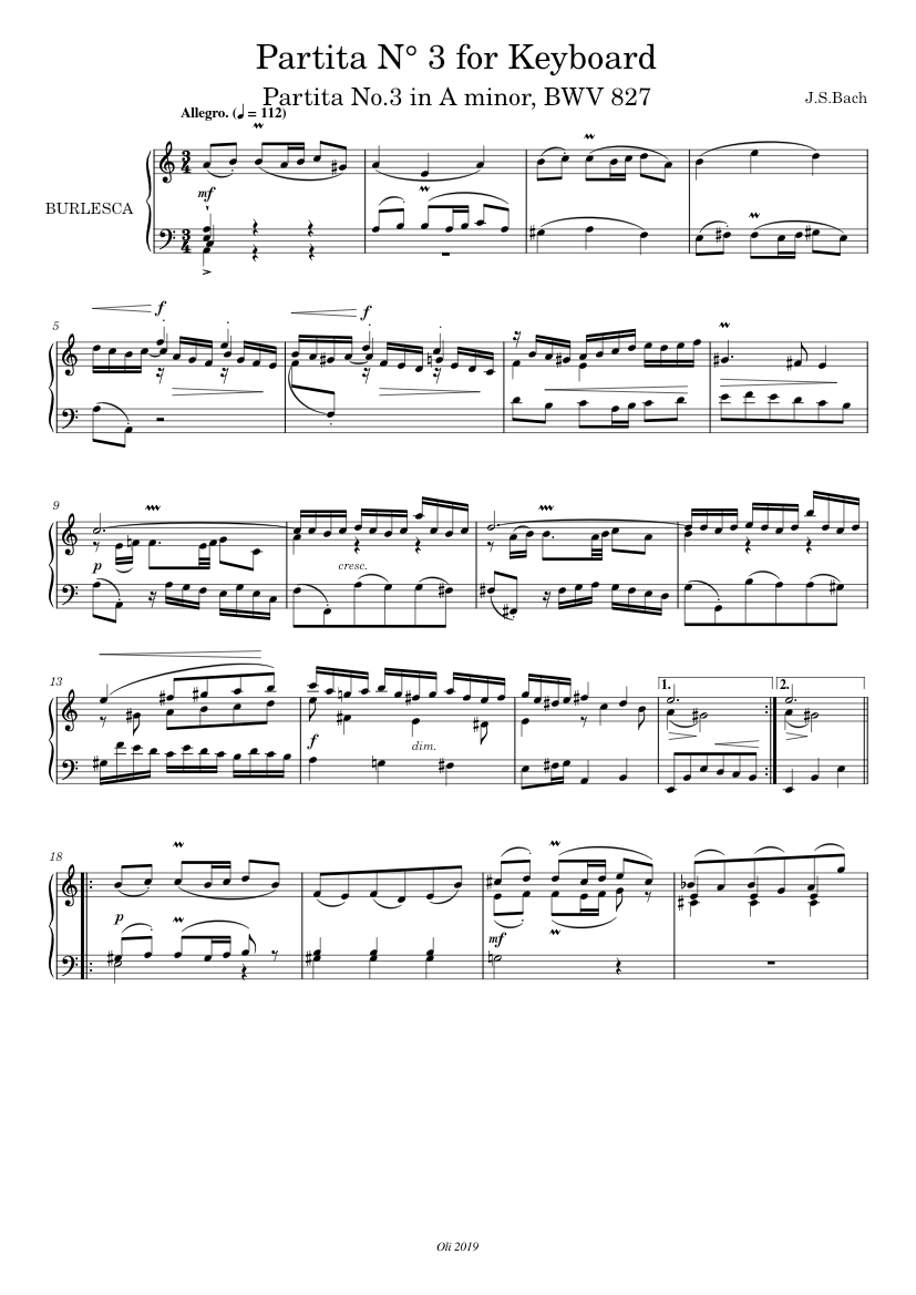 Partita in A minor BWV 827