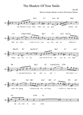 Free the shadow of your smile by Johnny Mandel sheet music | Download PDF  or print on Musescore.com