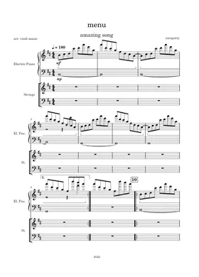 Nicos' nextbots ost - menu (in-game) – nicopatty mixed quartet Sheet music  for Piano, Drum group, Strings group, Brass group (Mixed Quartet)