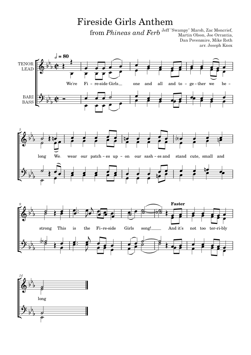 Fireside Girls Anthem (Phineas and Ferb) (SSAA barbershop) Sheet music ...