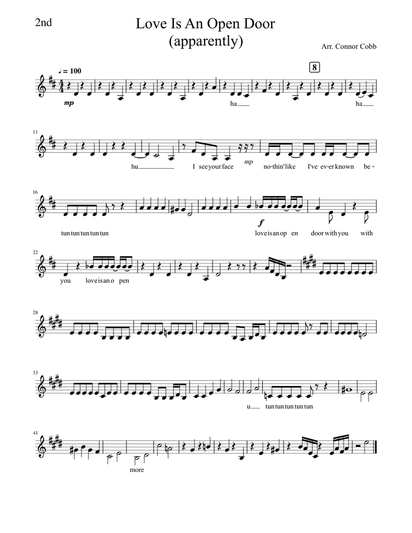 2nd_Love_Is_Open_The_Door Sheet music for Piano (Solo)