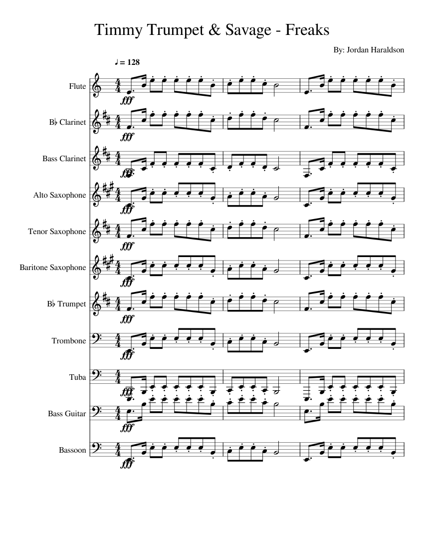 Freaks - Timmy Trumpet - (Trumpet Sib) Sheet music for Trumpet in b-flat  (Solo)
