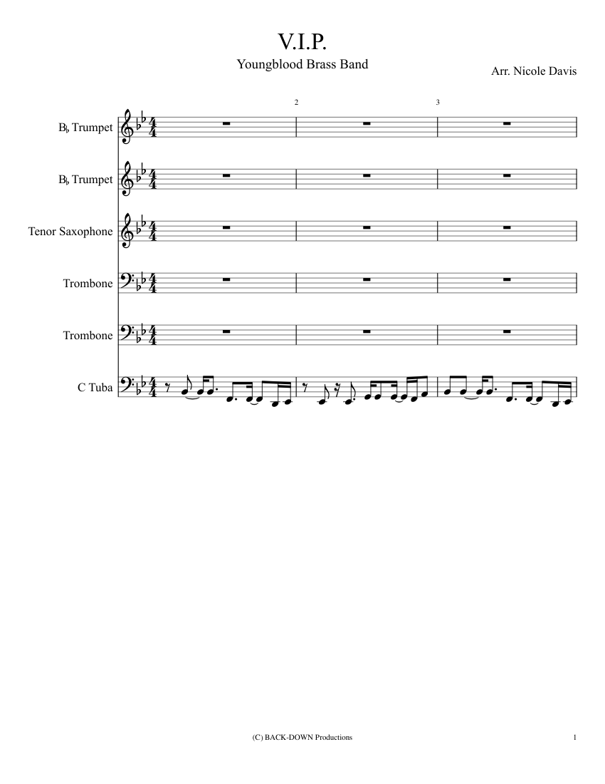 V.I.P. Youngblood Brass Band Sheet music for Trombone, Tuba (Mixed