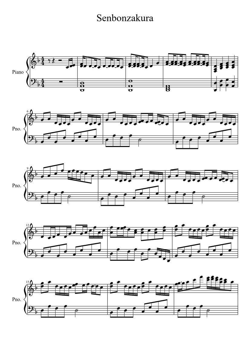 Vocaloid-Senbonzakura Sheet music for Piano (Solo) | Musescore.com