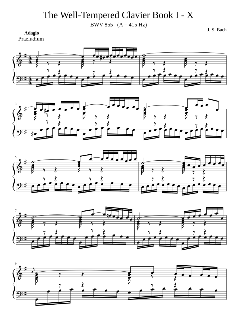 Prelude and Fugue in E minor BWV 855