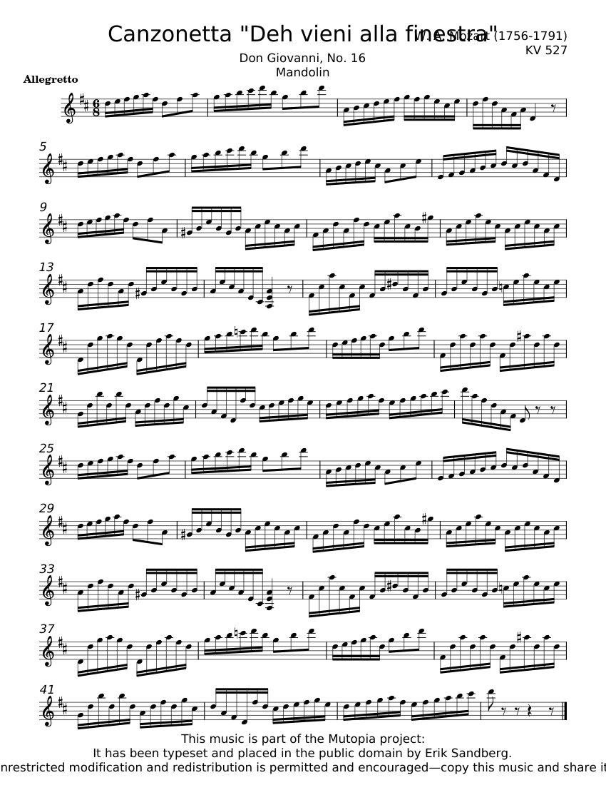 Don Giovanni, K.527 - Wolfgang Amadeus Mozart Sheet Music for