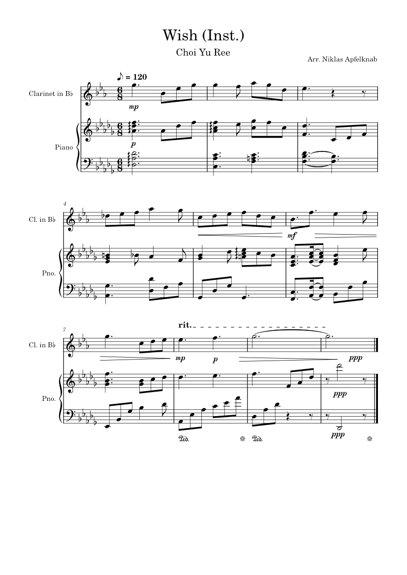 wish-choi-yu-ree-sheet-music-for-piano-clarinet-other-piano-duo