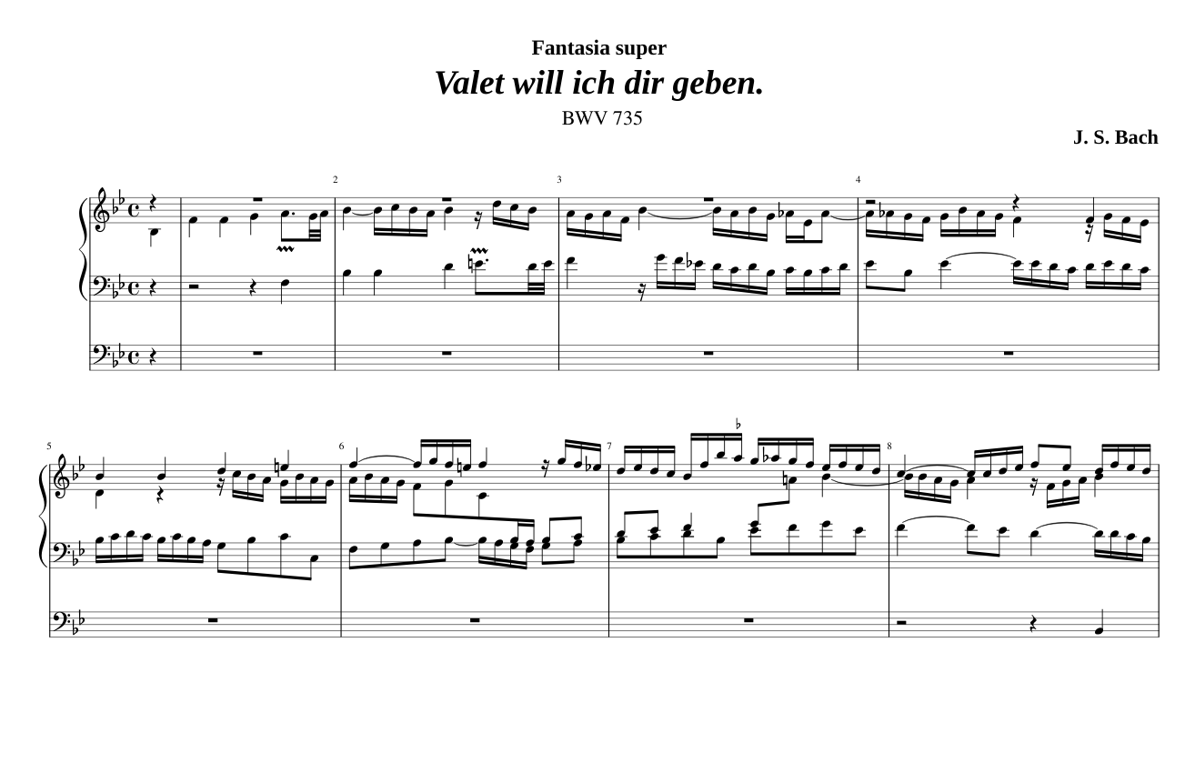 Fantasia super 'Valet will ich dir geben' BWV 735