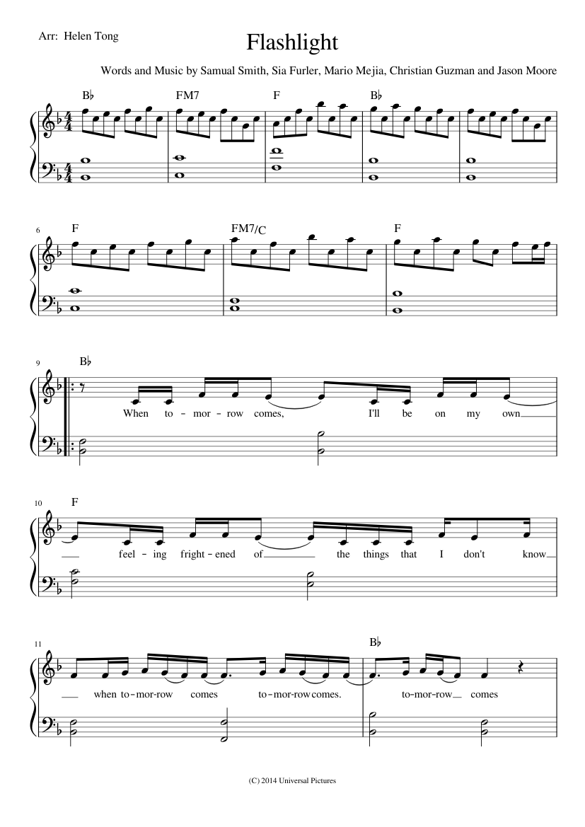 Flashlight - Perfect Pitch2 Sheet music for Piano (Solo) | Musescore.com