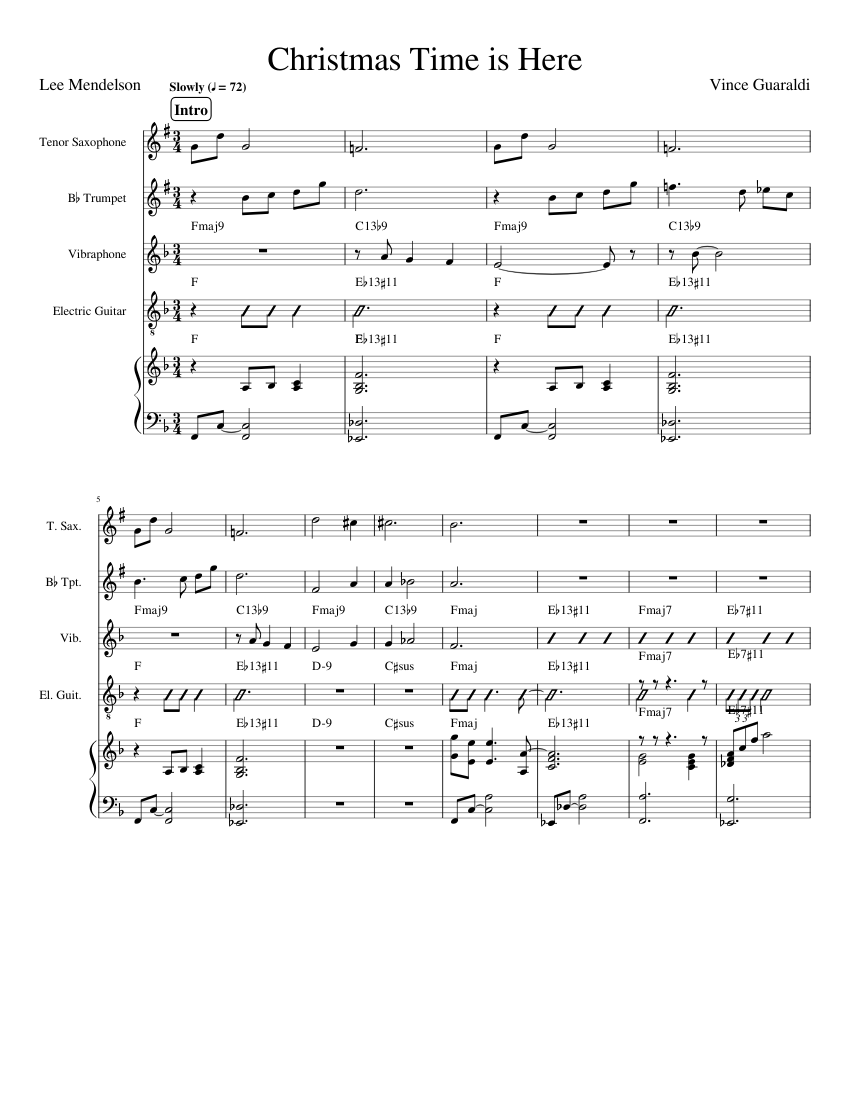 Christmas Time is Here Sheet music for Trumpet other (Solo)  Musescore.com
