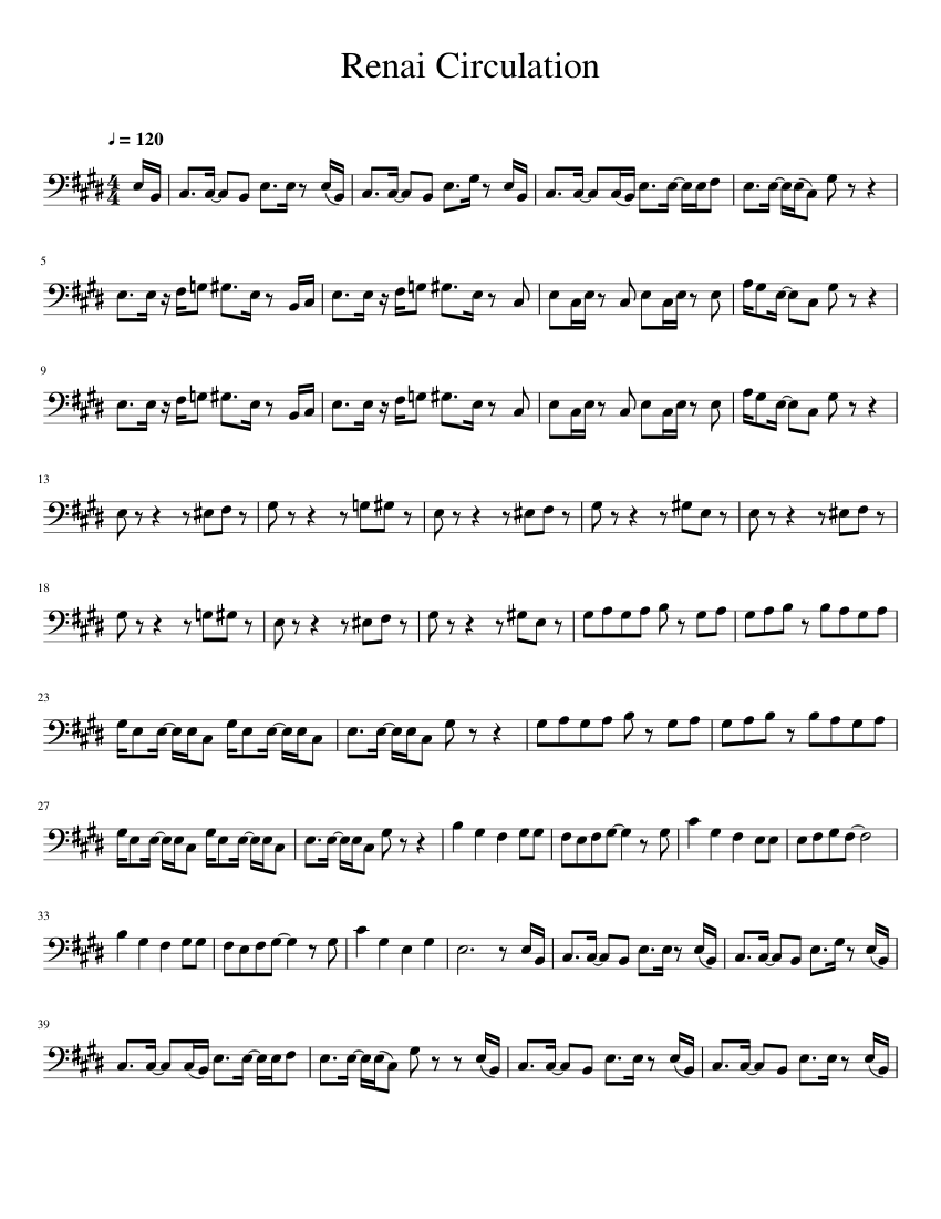 Renai Circulation Sheet Music For Trombone Solo Musescore Com Here you'll find sheet music for all the anime songs i have covered on youtube. renai circulation sheet music for