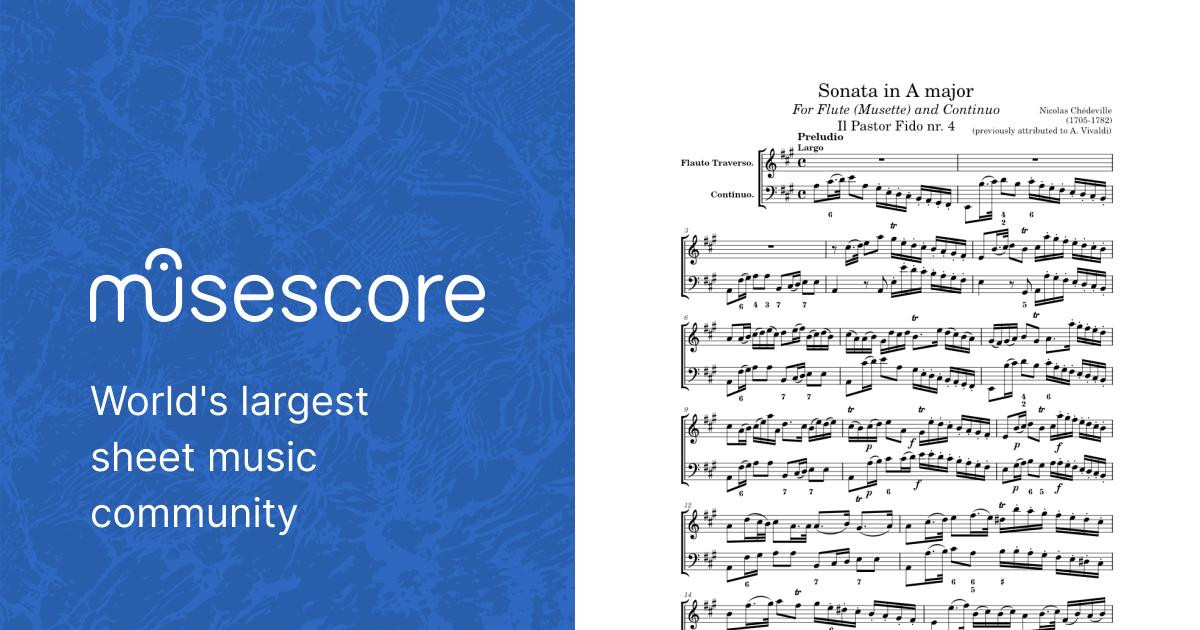Musette Sonata in A major, Op. 13 nr. 4 – Nicolas Chédeville Sheet 