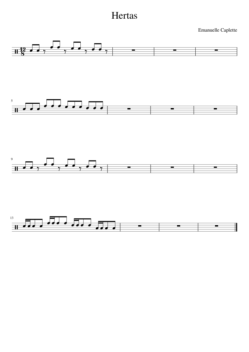Hertas Emmanuelle Caplette Sheet music for Drum group (Solo