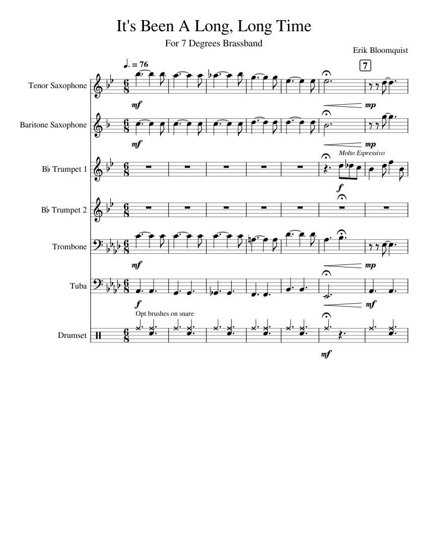 It's Been A Long Long Time Sheet music for Euphonium, Tuba (Brass Quartet)