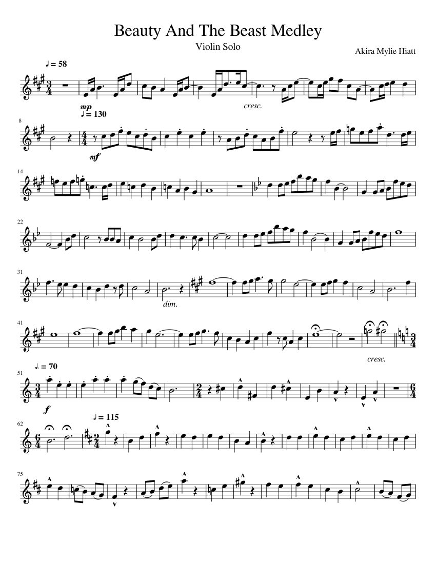 beauty-and-the-beast-medley-sheet-music-for-violin-solo-musescore