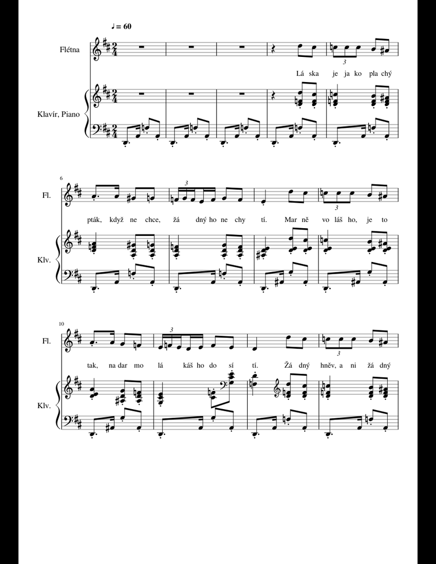 Carmen - Habanera Sheet Music For Piano, Flute (Solo) | Musescore.com