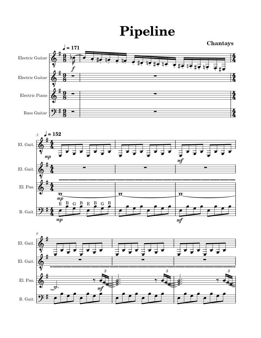 pipeline-the-chantays-pipeline-sheet-music-for-piano-guitar-bass