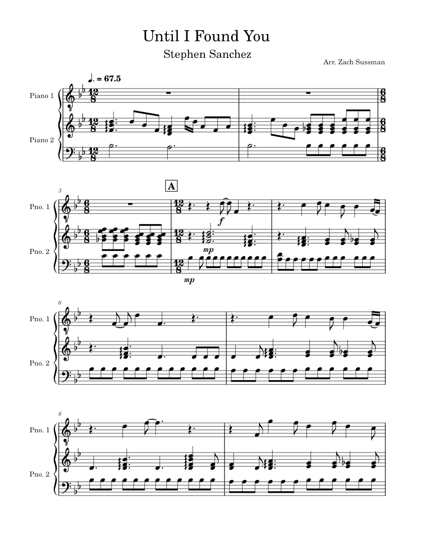 Until I Found You, Score for Piano and Voice Sheet music for Piano (Piano-Voice)  | Musescore.com