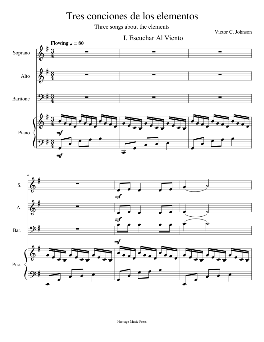 Note Modules Elemento Tres Canciones De Los Elementos – Victor C. Johnson Sheet Music for ...