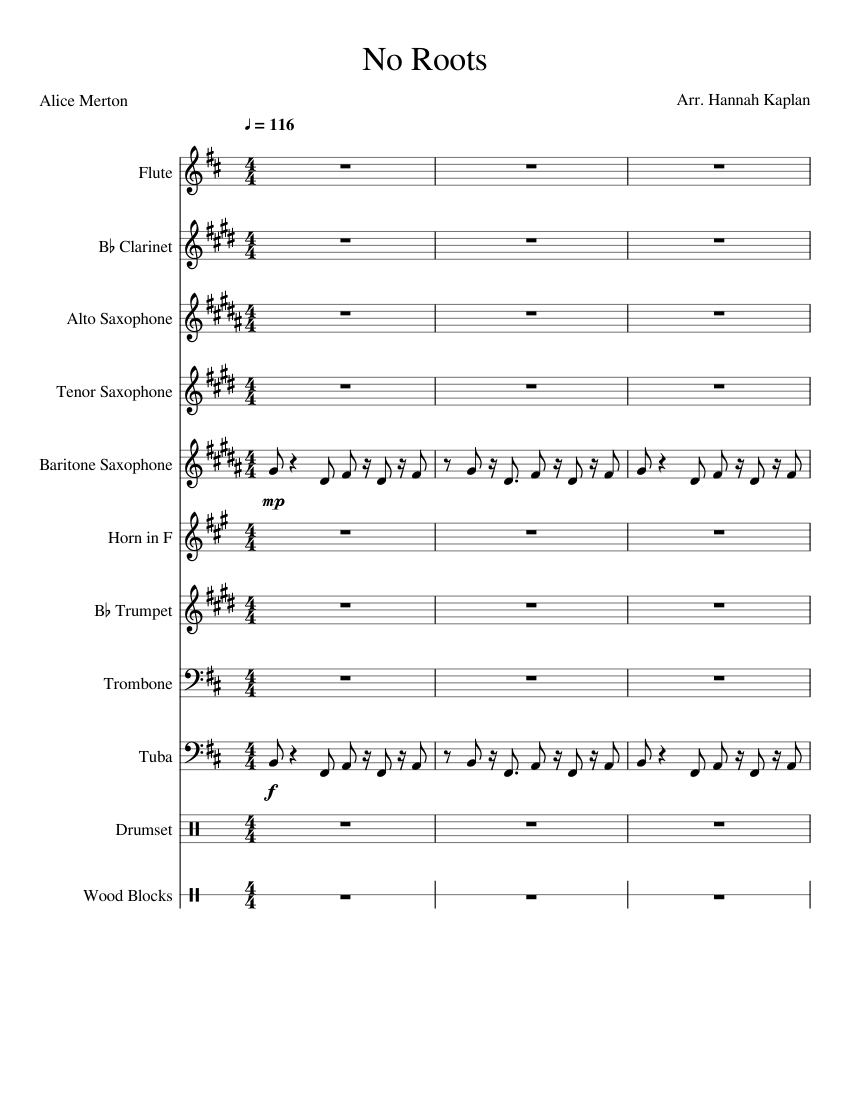 No Roots Alice Merton For Pep Marching Band Sheet Music For Trumpet In B Flat Trombone Flute Drum Group More Instruments Mixed Ensemble Musescore Com 0 ratings0% found this document useful (0 votes). no roots alice merton for pep