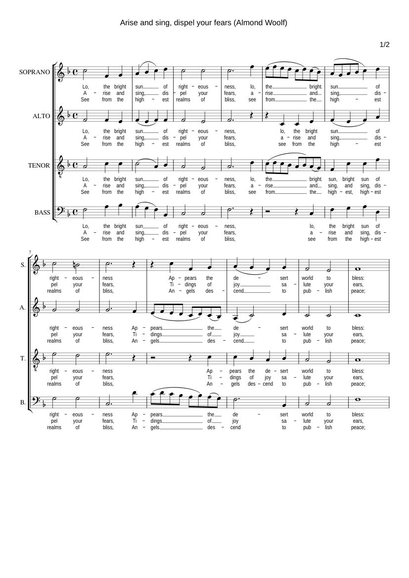Arise And Sing Dispel Your Fears