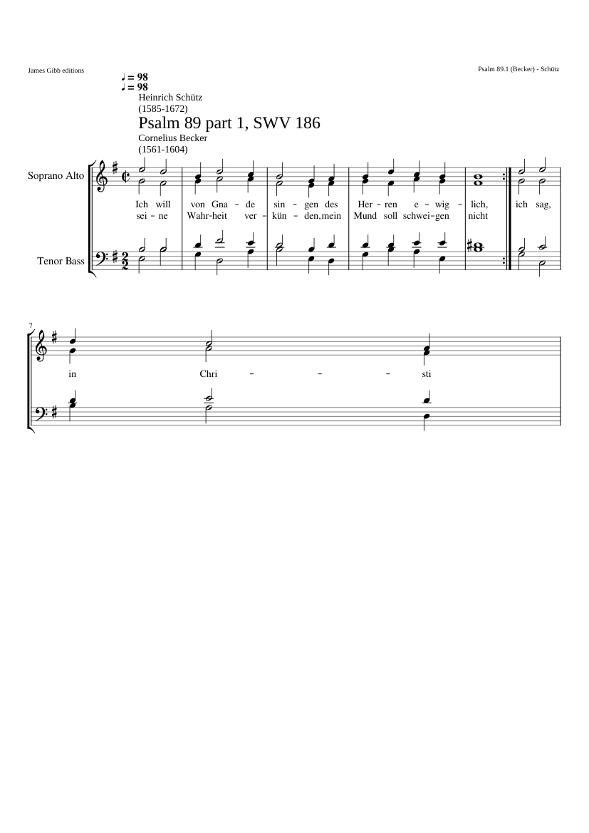 Ich will von Gnade singen SWV 186