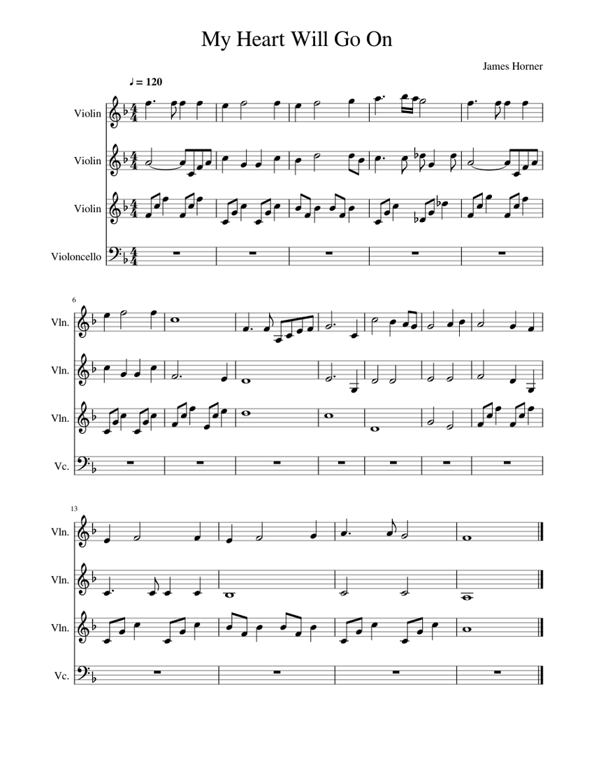 My Heart Will Go On Violin Notes