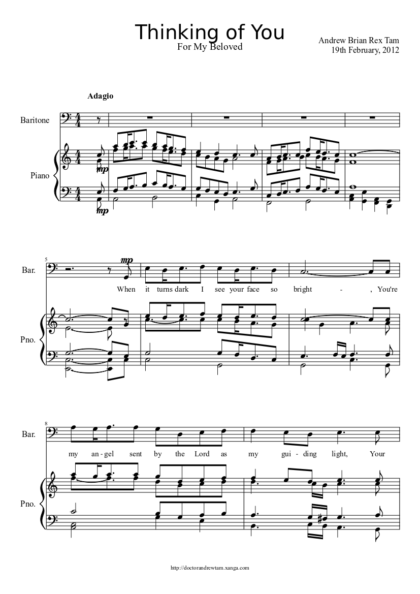Thinking of You Sheet music for Piano (Solo) | Musescore.com