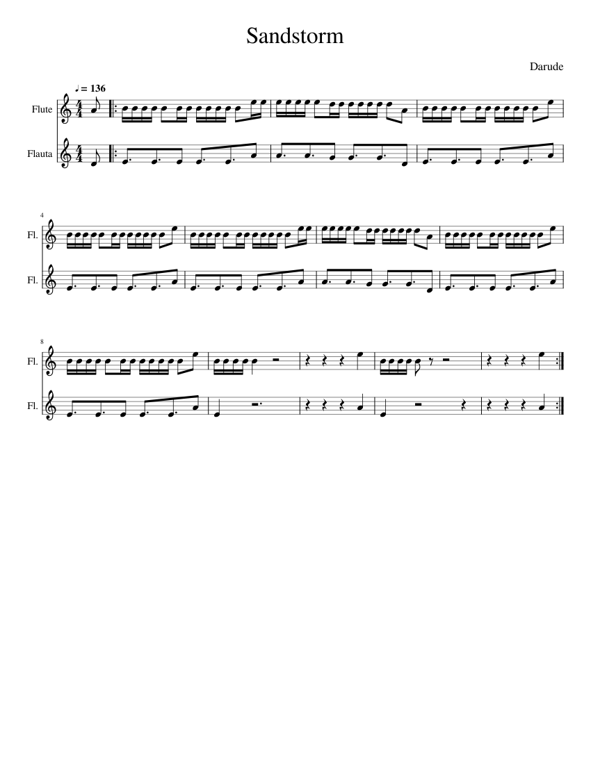 Sandstorm - Darude flute duet