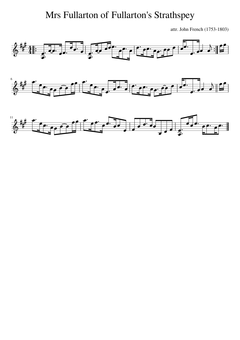 Mrs Fullarton of Fullarton's Strathspey