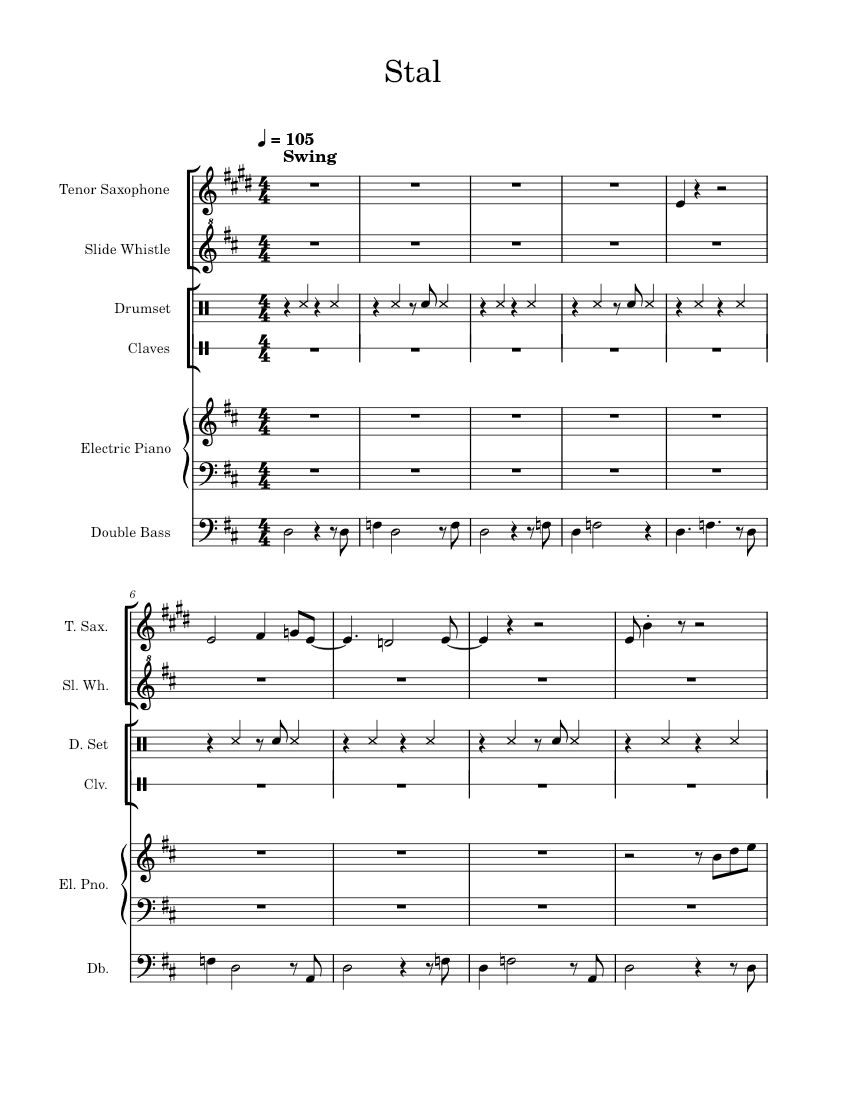 Stal C418 Stal Sheet Music For Piano Saxophone Tenor Contrabass Stal C418 Stal Sheet Music For Piano Saxophone Tenor Contrabass