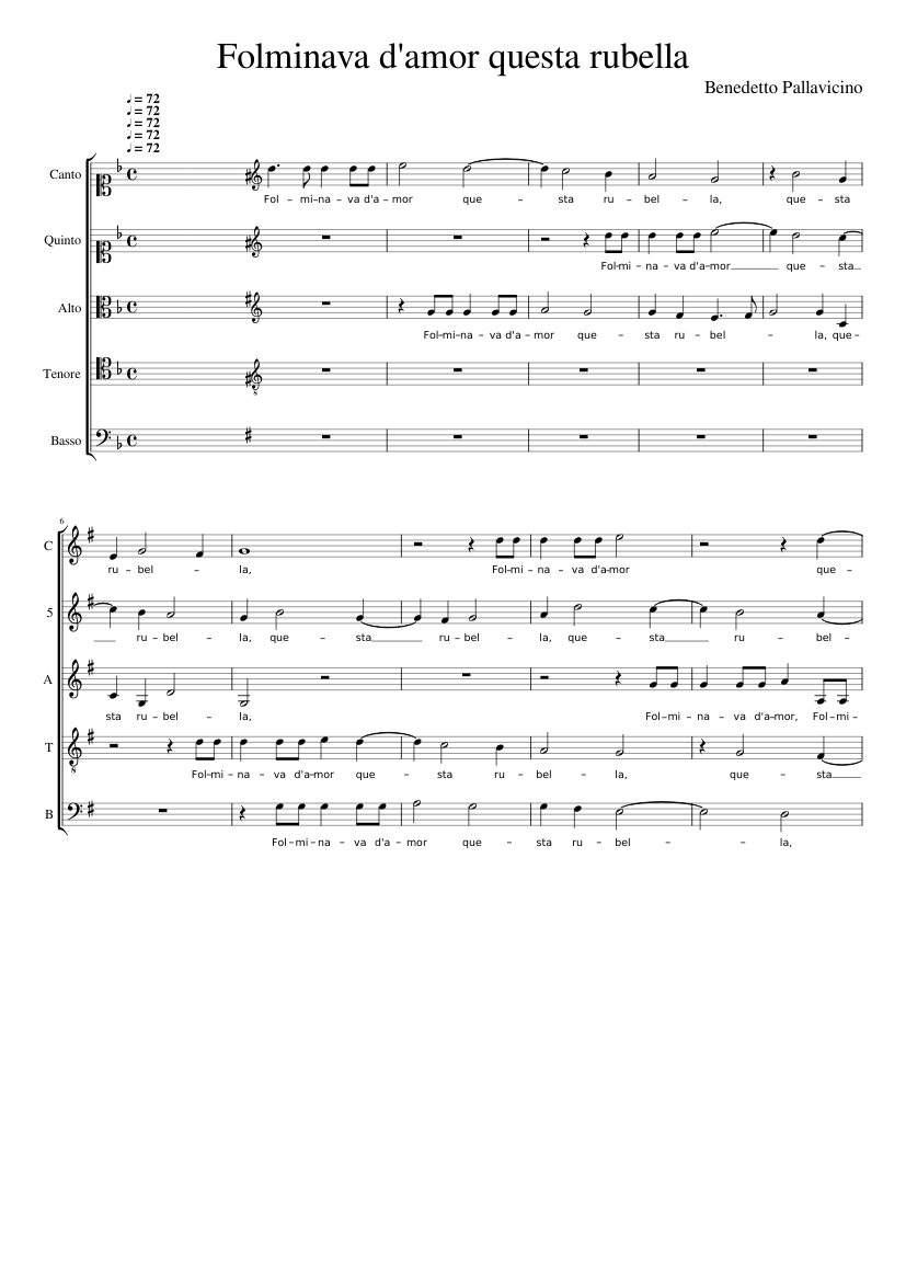 Folminava d'amor questa rubella