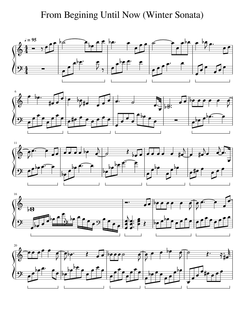 始まりから今まで 冬のソナタ 楽譜 ピアノ (ソロ) | MuseScore.com