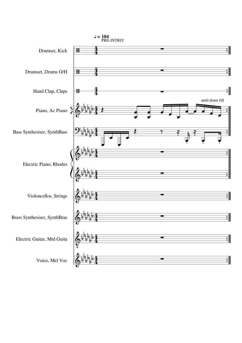 Ain't Nobody (Chaka Khan) - keys parts Sheet music for Piano, Vocals,  Guitar, Bass guitar & more instruments (Mixed Ensemble) | Musescore.com
