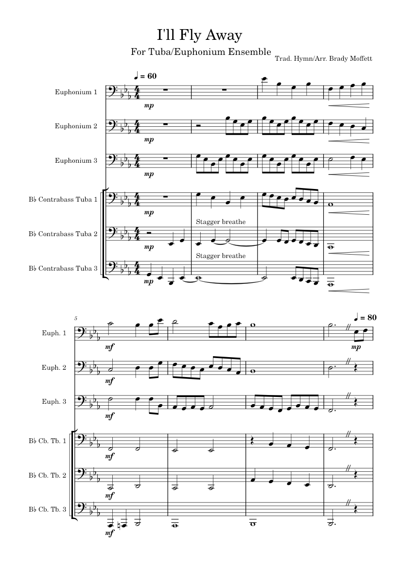 I'll Fly Away Sheet music for Tuba (Brass Ensemble)