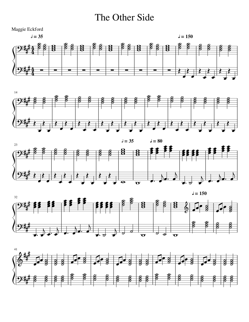 The Other Side Sheet music for Piano (Solo) Easy | Musescore.com