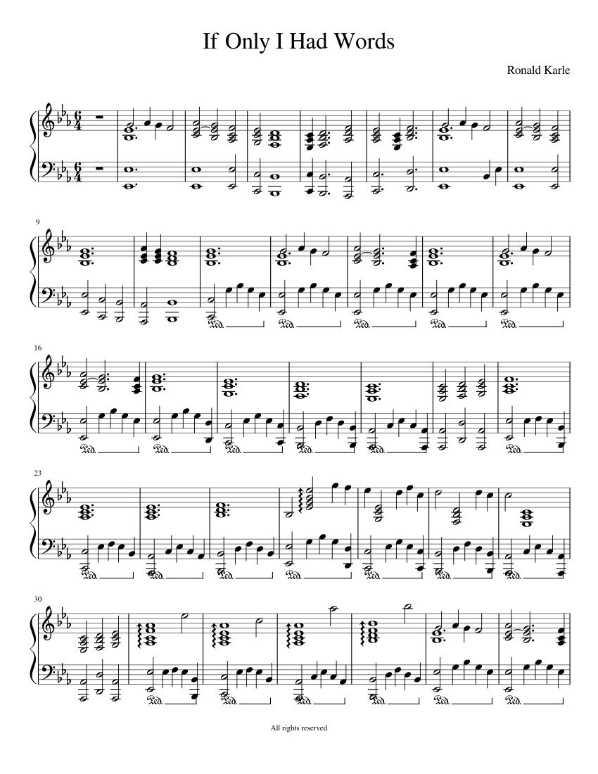 If Only I Had Words Sheet music for Piano (Solo) | Musescore.com