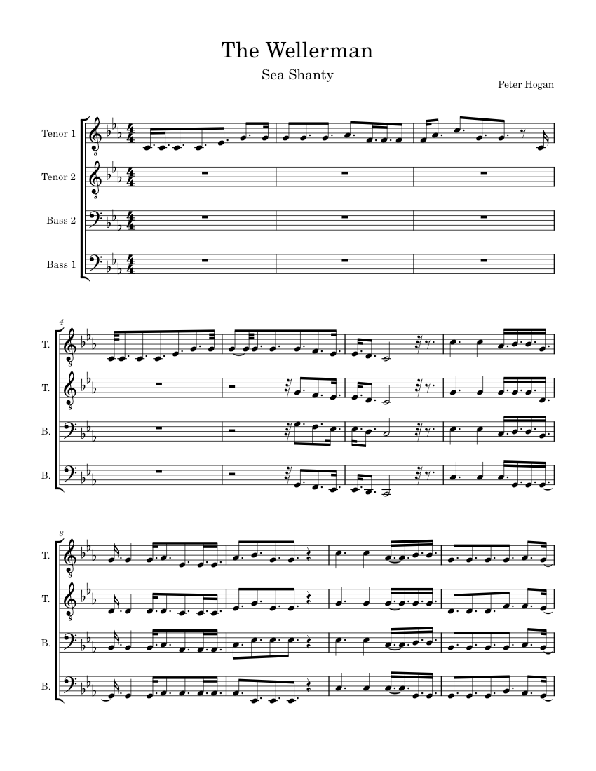 Wellerman Paper Notes Wellerman – The Longest Johns The Wellerman Sheet Music for Bass guitar ...