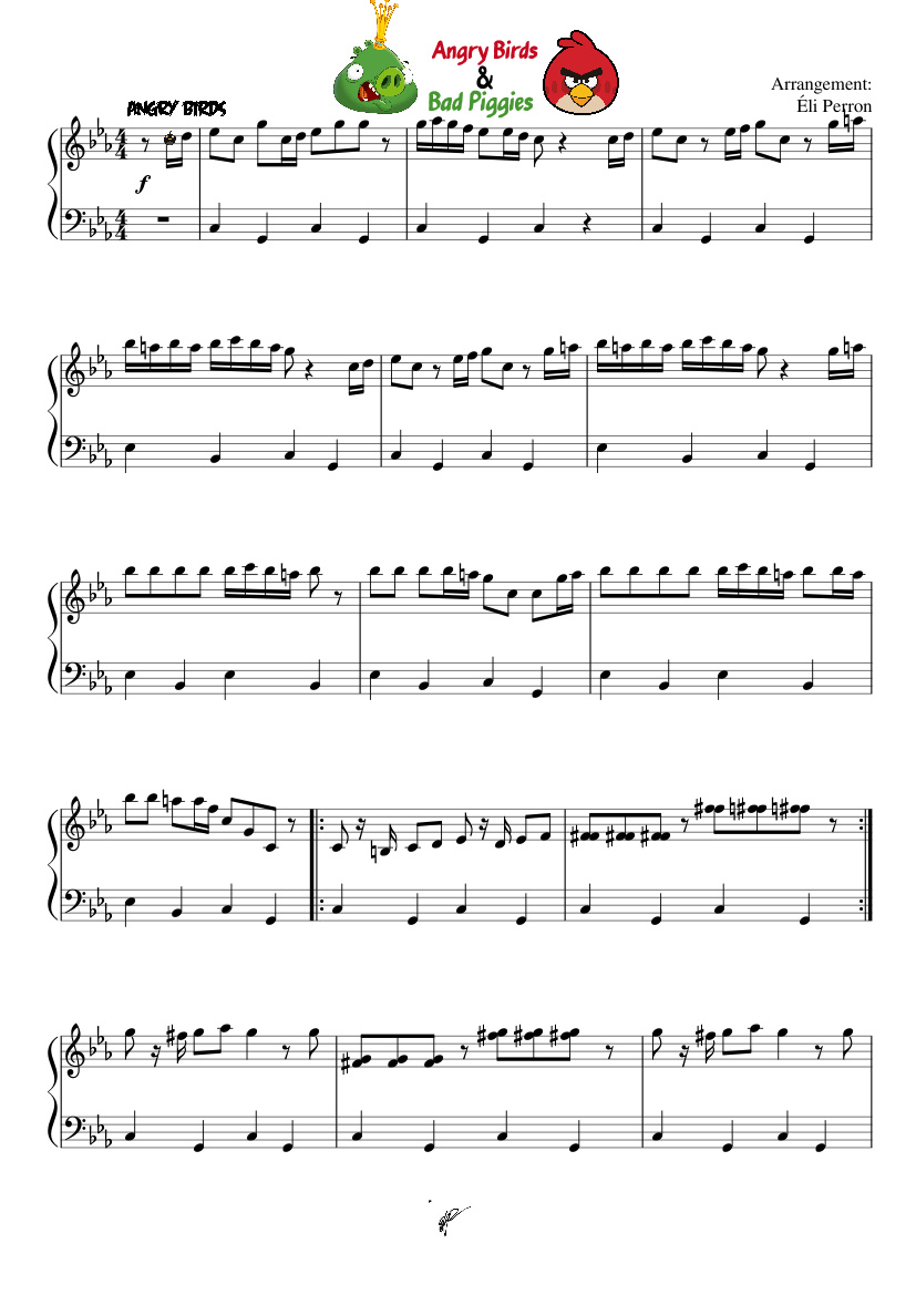 Angry Birds & Bad Piggies Medley (Easy Edition) Sheet music for Piano  (Solo) | Musescore.com