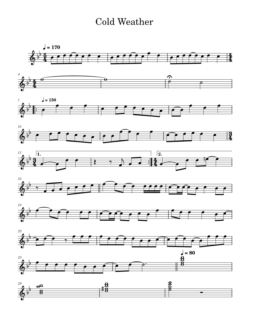 Cold weather – glass beach Sheet Music for Flute (Solo) | MuseScore.com
