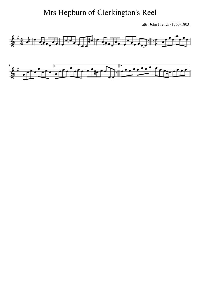 Mrs Hepburn of Clerkington's Reel