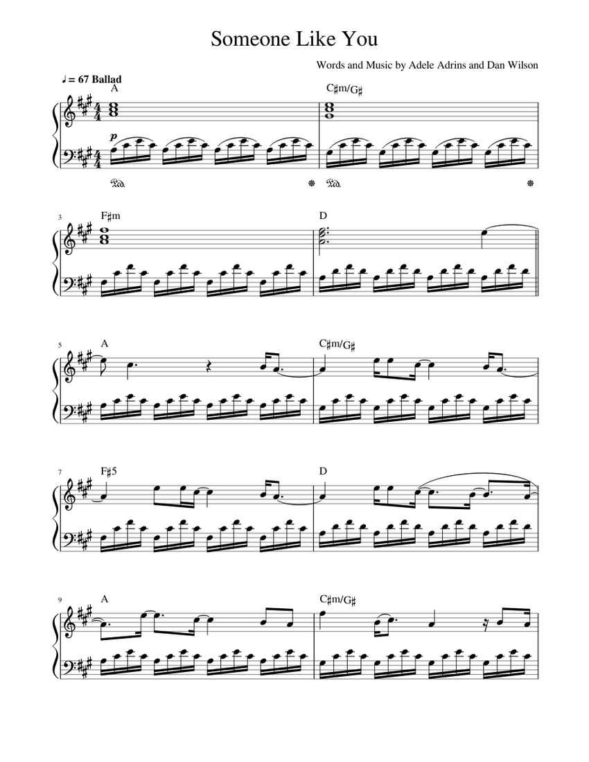 Someone Like You (easy piano) Sheet music for Piano (Solo) | Musescore.com