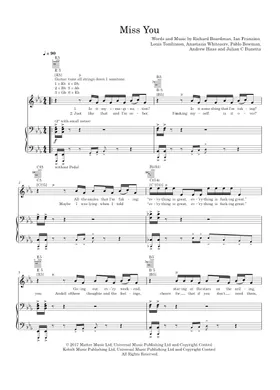 Miss You Guitar & Piano & Voice Sheet Music by Louis Tomlinson, nkoda