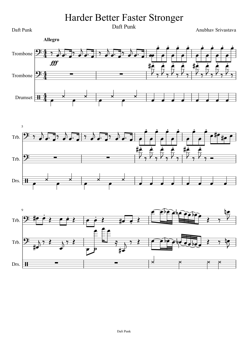 Harder Better Faster Stronger (WIP) Sheet music for Trombone (Brass Duet) |  Musescore.com