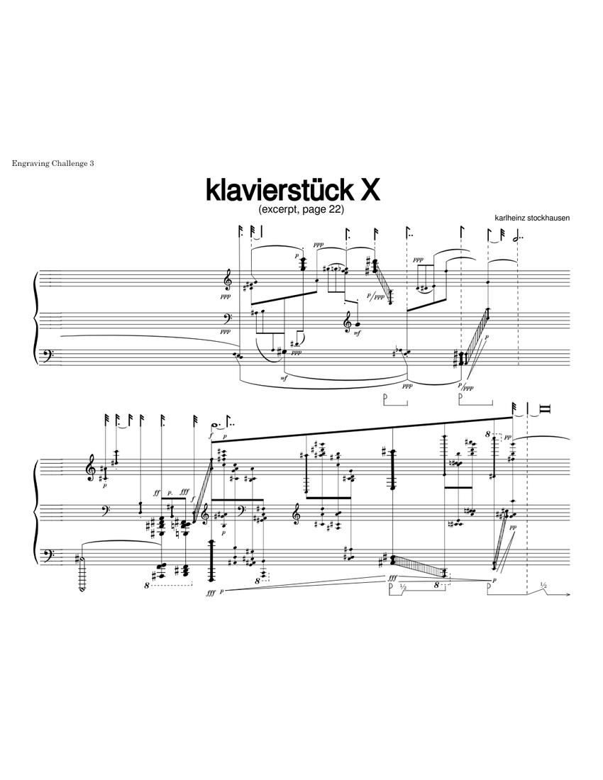 klavierstück X (Page 22) - K. Stockhausen Sheet music for Piano (Solo) |  Musescore.com